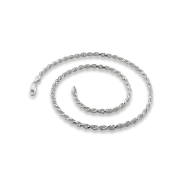Rhodium Plated Rope Chain